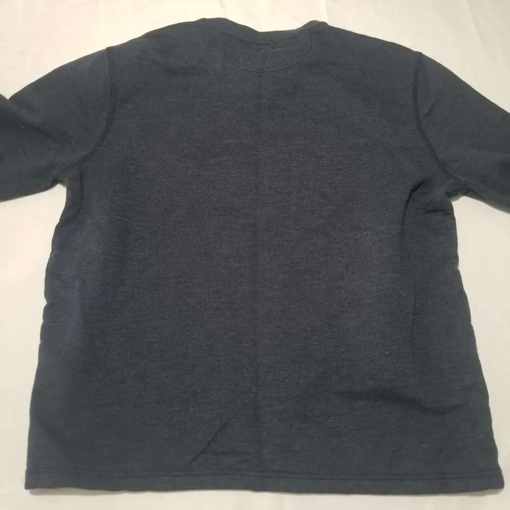 Orvis Mens Long Sleeve Textured Crew Neck Sweatshirt Navy Blue Size L